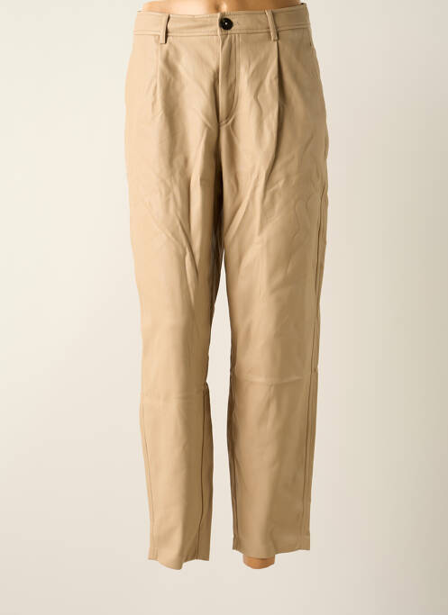 Pantalon droit stretch taille normale beige MANGO femme