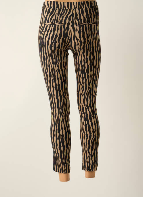 Pantalon slim tissage popeline taille normale jaune MANGO femme