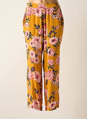 Pantalon large tissage crêpe taille haute jaune VERO MODA femme