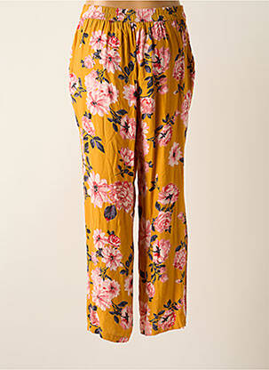 Pantalon large tissage crêpe taille haute jaune VERO MODA femme