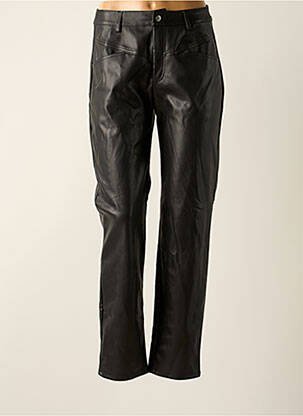 Pantalon droit fermeture zippée sous rabat boutonné taille normale noir ONLY femme
