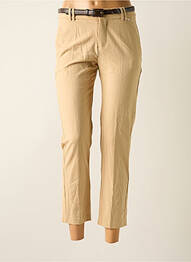 Pantalon 7/8 stretch taille normale beige MANGO femme