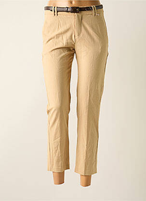 Pantalon 7/8 stretch taille normale beige MANGO femme