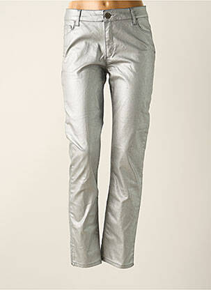 Pantalon slim tissage enduit taille normale gris LITTLE FORTUNE femme