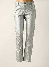 Pantalon slim tissage enduit taille normale gris LITTLE FORTUNE femme