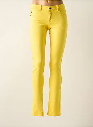 Pantalon slim stretch taille normale jaune FLAIR femme
