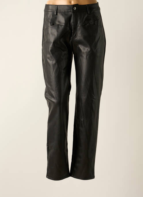 Pantalon droit fermeture zippée sous rabat boutonné taille normale noir ONLY femme