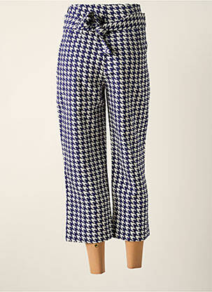 Pantacourt taille haute taille haute bleu JACQUELINE DE YONG femme