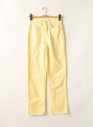 Pantalon 7/8 taille haute taille haute jaune JDY femme