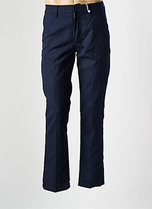 Pantalon chino fermeture zippée sous rabat avec crochet taille normale bleu R.EV 1703 BY REMCO EVENPOEL  homme