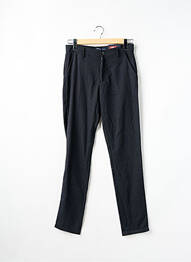 Pantalon slim fermeture zippée sous rabat boutonné bleu BRUCE & BUTLER  homme
