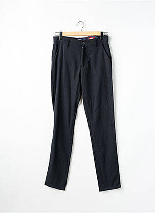 Pantalon slim fermeture zippée sous rabat boutonné bleu BRUCE & BUTLER  homme
