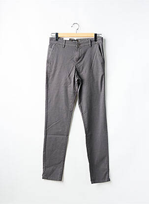 Pantalon slim fermeture zippée sous rabat boutonné gris JACK & JONES homme