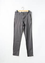 Pantalon slim fermeture zippée sous rabat boutonné gris JACK & JONES homme