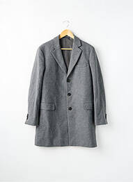 Manteau long tissage chiné sans capuche gris PIOMBO homme