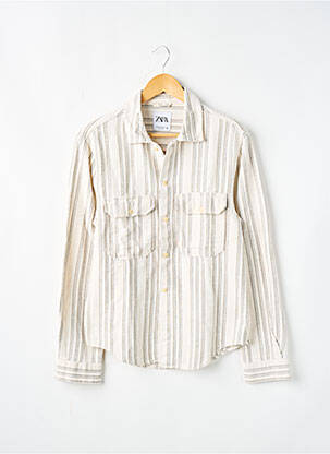 Veste casual fermeture boutonnée sur le devant beige ZARA homme