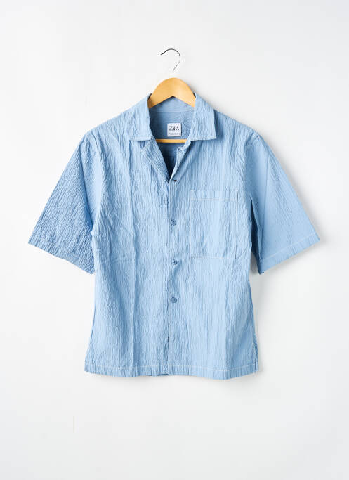 Chemise manches courtes bleu ZARA pour homme