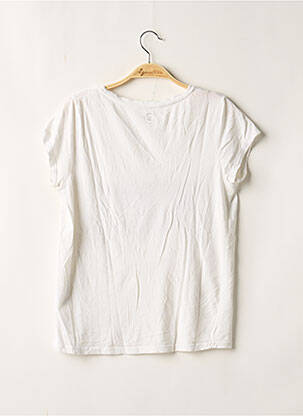 T-shirt col v manches courtes blanc LEON & HARPER femme