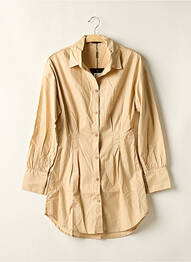 Robe mi-longue manches longues manches longues beige PRETTY LITTLE THING femme