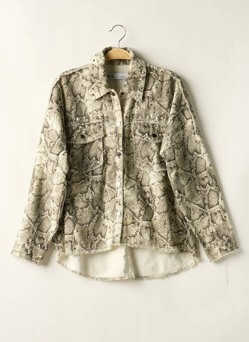 Veste casual coupe droite beige ZARA femme