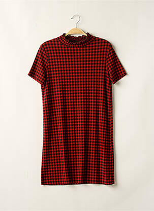 Robe mi-longue manches courtes manches courtes rouge ZARA femme