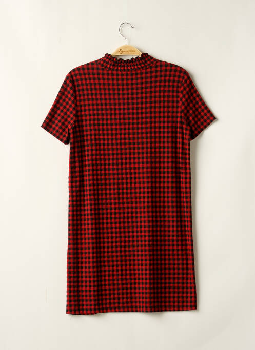 Robe mi-longue manches courtes manches courtes rouge ZARA femme