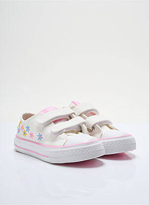 Baskets fermeture scratch bout rond blanc CONGUITOS fille