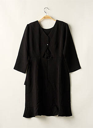 Robe mi-longue manches 3/4 manches 3/4 noir SUNCOO femme