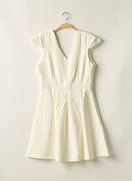 Robe courte coupe évasée manches courtes beige SUNCOO femme
