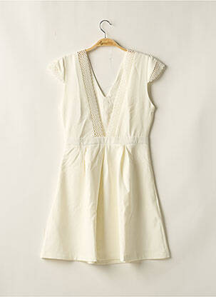 Robe courte coupe évasée manches courtes beige SUNCOO femme