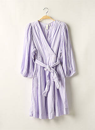 Robe mi-longue coupe évasée manches 3/4 violet Y.A.S femme