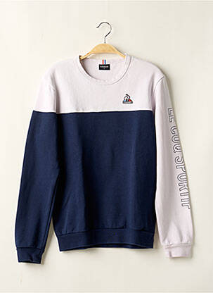 Sweat-shirt broderie manches longues bleu LE COQ SPORTIF homme