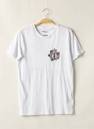 T-shirt broderie manches courtes blanc SARENZA homme