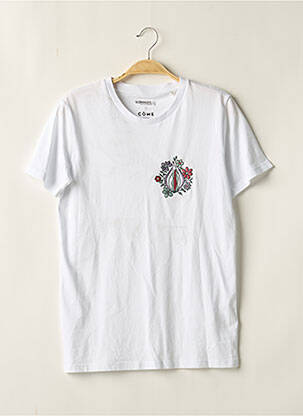 T-shirt broderie manches courtes blanc SARENZA homme