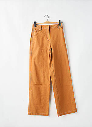 Pantalon flare fermeture zippée sous rabat boutonné marron Y.A.S femme