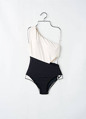Maillot de bain 1 pièce effet matière satinée haut soutien-gorge moulé noir SEAFOLLY femme