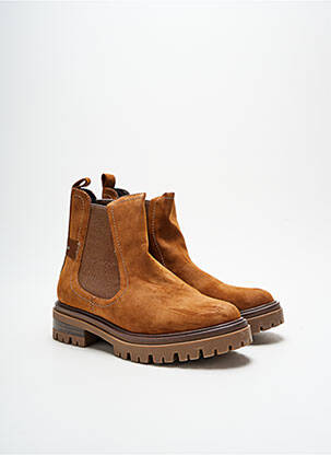 Bottines/boots tissage satiné talon plat jusqu'à 3cm marron TAMARIS femme