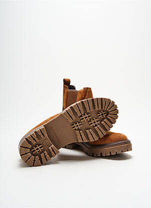 Bottines/boots tissage satiné talon plat jusqu'à 3cm marron TAMARIS femme