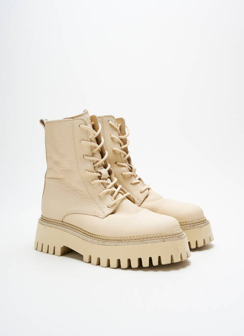 Bottines/Boots beige BRONX pour femme