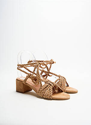 Sandales/nu pieds type de semelle amortissante talon de 4 à 6cm marron JONAK femme