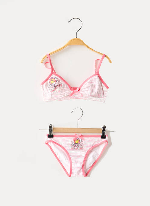 Ensemble lingerie rose SMILEY pour fille