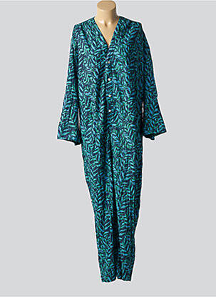 Combi-pantalon fermeture boutonnée sur le devant manches longues bleu DRESS ADDICT femme