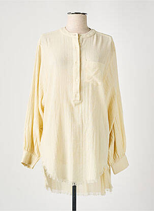 Tunique manches longues tissage crêpe beige NOTSHY femme