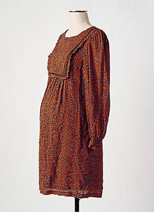 Robe maternité col rond marron BALLOON femme