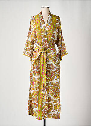 Veste kimono jaune LARA-ETHNICS pour femme