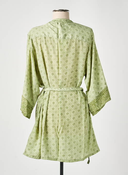 Veste kimono vert LARA-ETHNICS pour femme