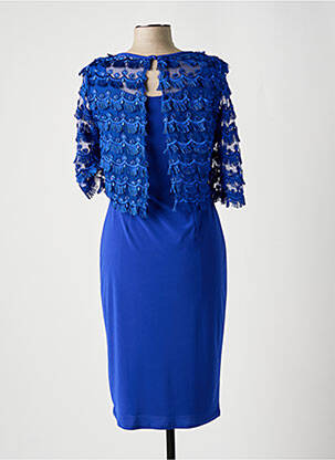 Robe mi-longue manches 3/4 manches 3/4 bleu MICHAELA LOUISA femme