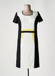 Robe mi-longue tissage crêpe manches courtes noir JOMHOY femme
