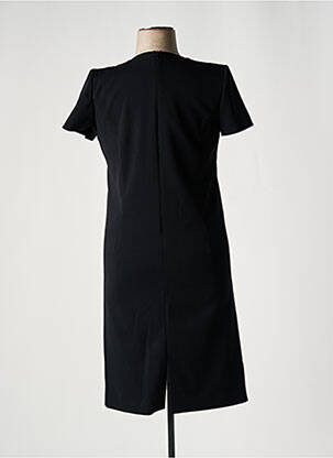 Robe mi-longue tissage crêpe manches courtes noir JOMHOY femme
