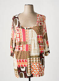 Top tissage jersey manches 3/4 beige CHRISTIAN MARRY femme